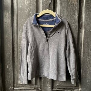 Vineyard Vines Gray and Blue Zip Up Sweaters pullover